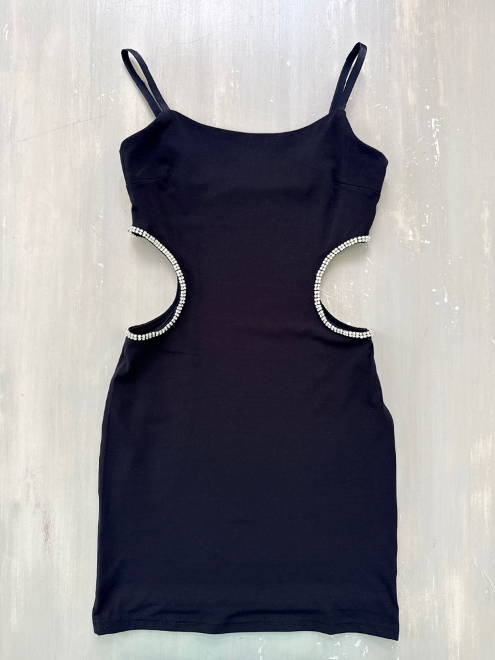 Girl’s Katie J NYC Black Rhinestone-Cutout Bodycon Dress Black XL 14